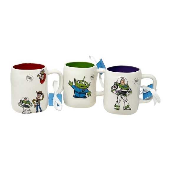 Rae Dunn Disney Pixar Toy Story Set of 3 Mugs Alien Buzz Lightyear Woody Jessie - Picture 1 of 12